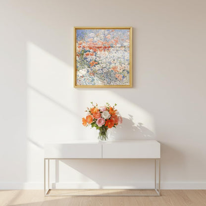 VAREIHNAZ Canvas Floater Frames for 10"x10"Canvas Paintings,Square Canvas Frame,Floating Frames for Canvas with 0.6"~0.9" Deep for Wall Decor Oil Painting (Gold)