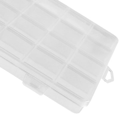 MAHIONG 20PCS 28 Grids Clear Plastic Organizer Box with Fixed Dividers for Beads, Fishing Tackles & Small Parts Storage (7.9x6.2x1.2in)