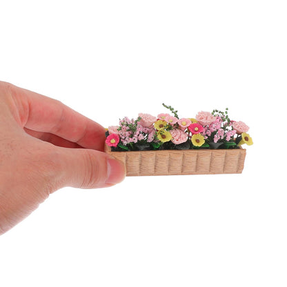 GANAZONO 2pcs Miniature Flower Bed Dollhouse Garden Planter Bed Mini Window Box Micro Landscape Decoration Fairy Garden Dollhouse Accessories
