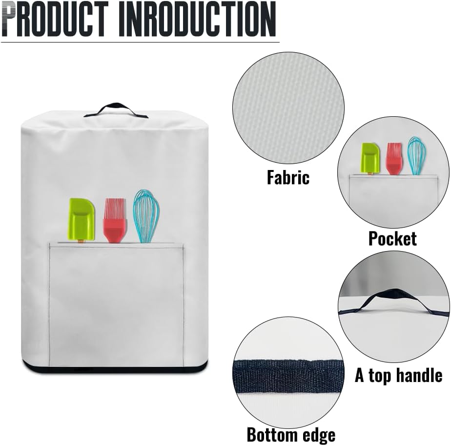 Air Fryer Oven Dust Cover, Insulated Kitchen Appliance Cover with Top Handle and Storage Pockets, Blue Green Floral