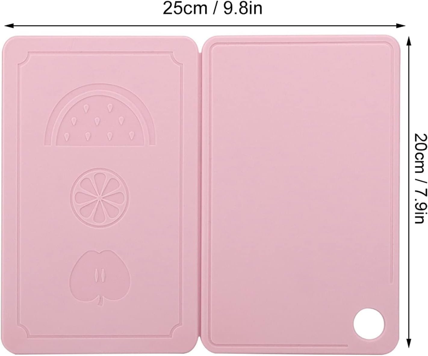 Small Cutting Board, Folding Plastic Cutting Board with Juice Grooves, Mini Pink Fruit Cutting Board