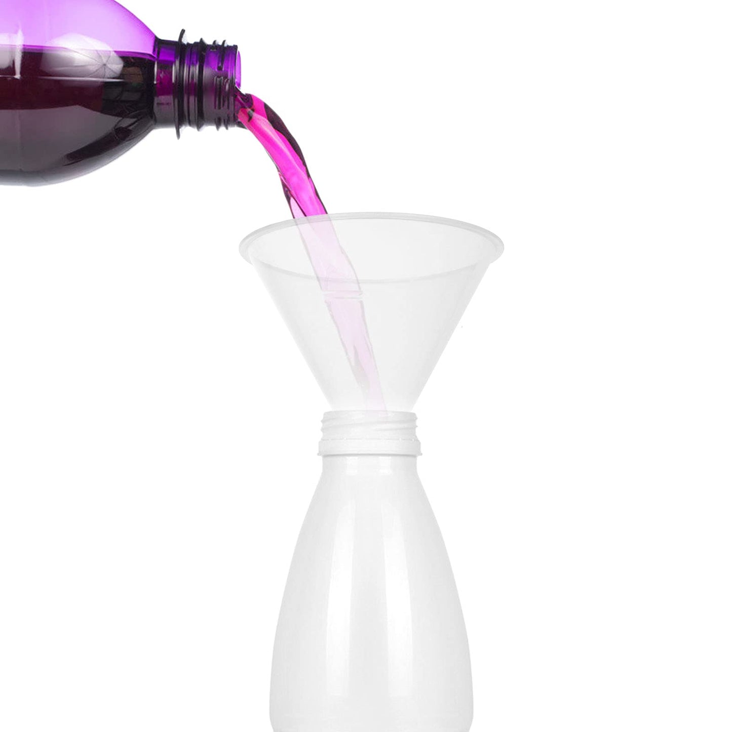 HNBun 30Pcs Plastic Funnels Set, 4.7 Inch Wide Mouth Large Clear Funnels for Filling Water Bottles, Multipurpose Tool with Long Spout for Transferring Liquid, Spices, Powder, Lotion, Oils