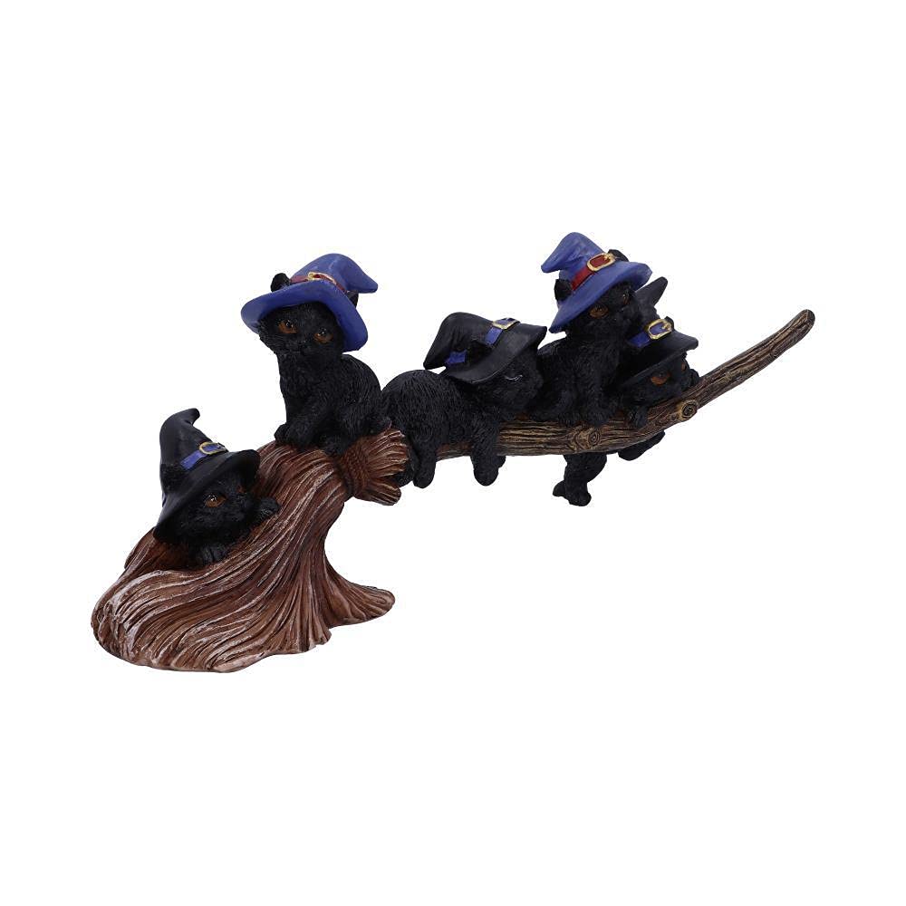 Nemesis Now Purrfect Broomstick Witches Familiar Black Cats and Broomstick Figurine,27.5cm