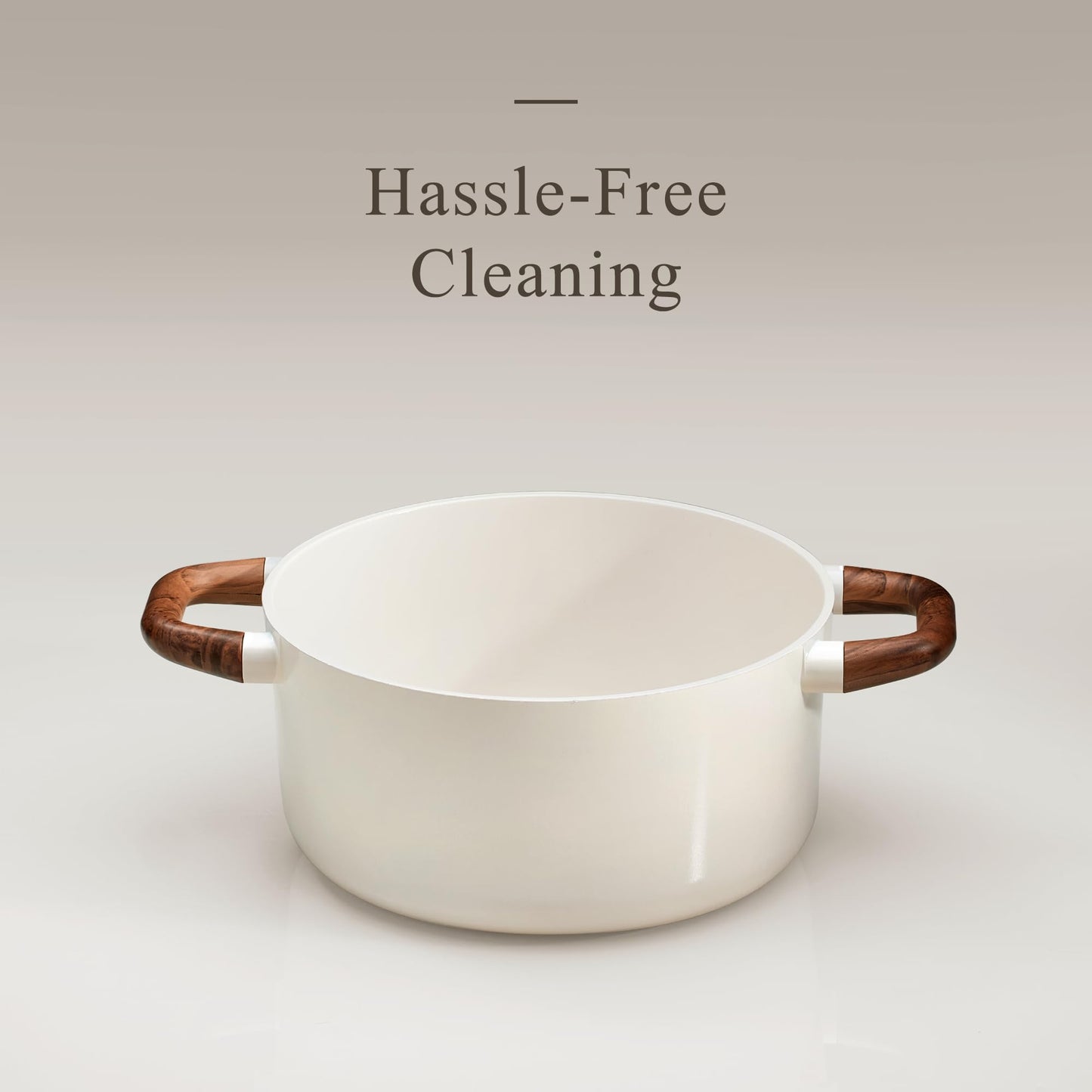 CAROTE 5QT Nonstick Stock Pot with Lid, 5 Quart Casserole with Ladle, Even Heating Stockpot, Fits All Stoves, Non Stick Big Cooking Pots PFOA Free, White