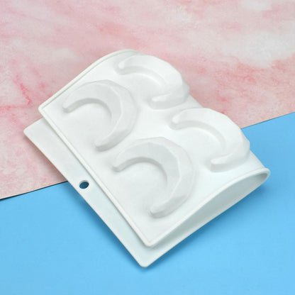 mostsom Chocolate 3D Diamond Moon Design Silicone Cake Mold Soap Moulds DIY Car Pendant Gypsum Plaster Heart Mold Handmade Candle Mold (Moon G_10.2X6.8X0.6 inch)