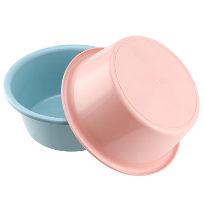 MUKLEI 12 Pack Round Plastic Wash Basin, 10x4 Inch Portable Small Plastic Washtub, Stackable Dish Tub for Home Kitchen Camping Outdoor Indoor