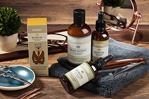Brisk Beard Grooming Oil Liquid, Citrus for Beard Hair, 1.7 Oz