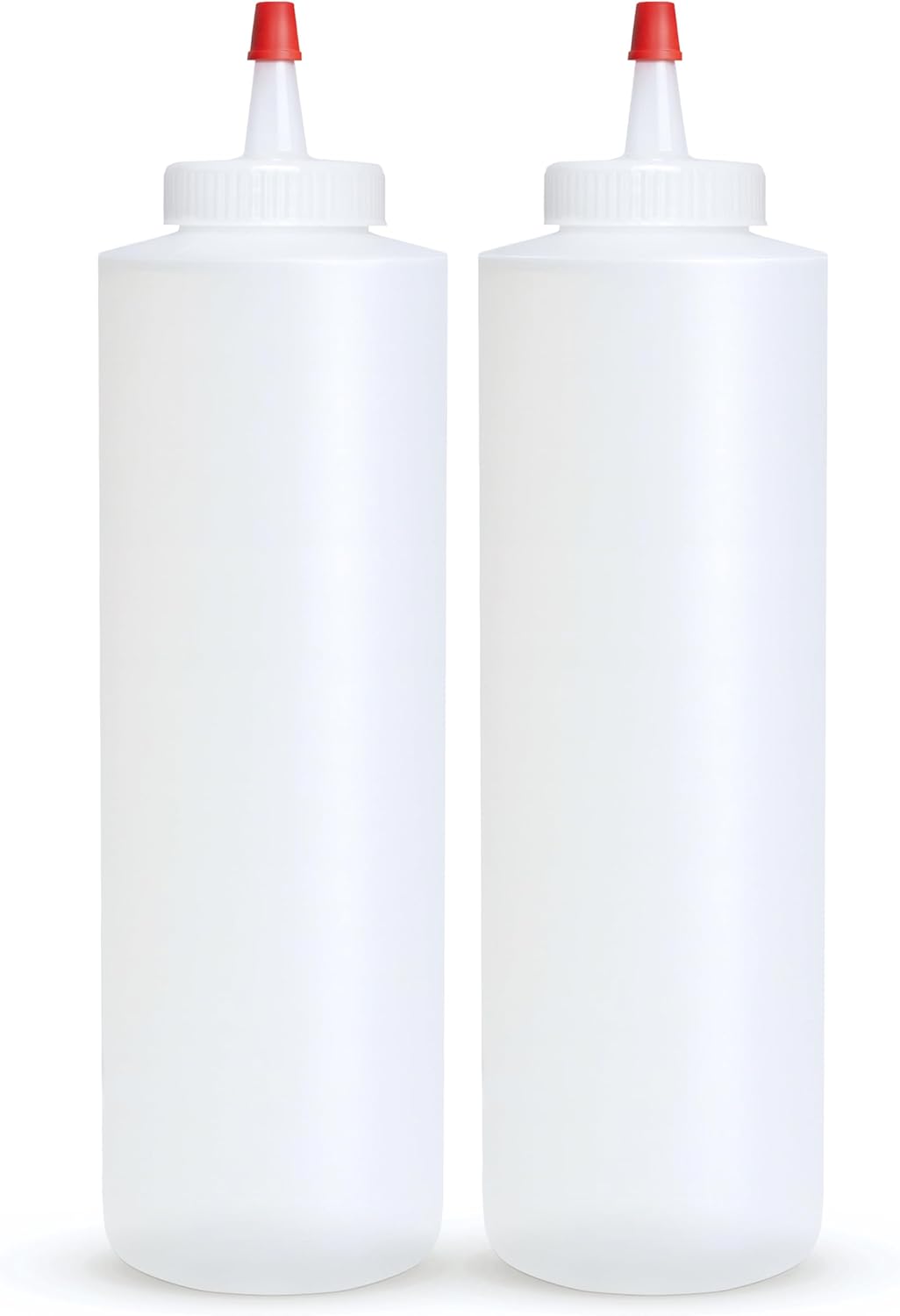 16 OZ 2 PACK, BRIGHTFROM Squeeze Bottles, Leak Proof, Wide Neck, BPA FREE Plastic, Condiment Empty Squirt Bottle