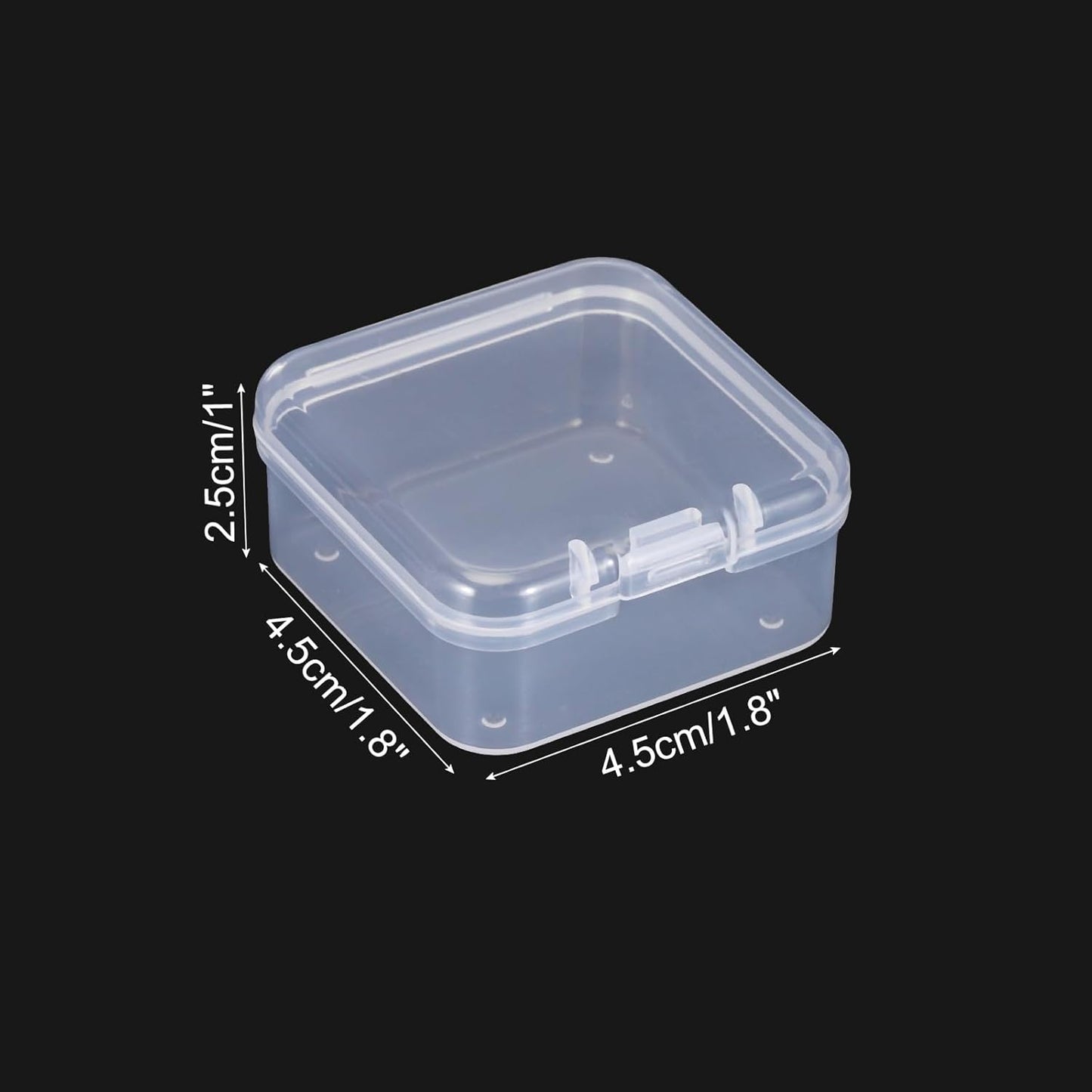 PATIKIL Clear Storage Box, 4.5x4.5x2.5in, 6Pack Stackable Plastic Organizer Container for Bead Jewelry Art