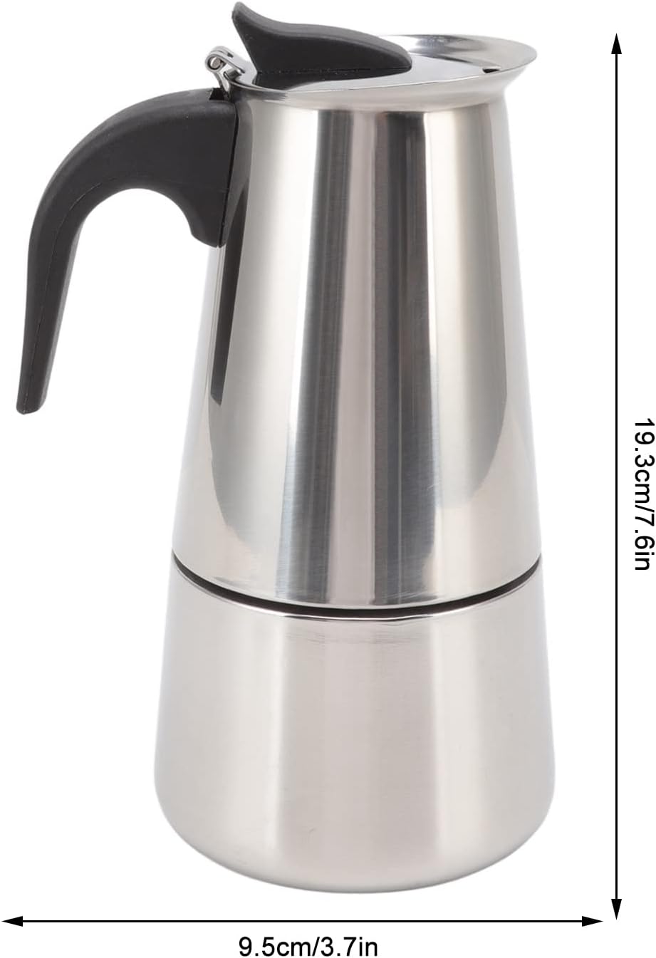 Atyhao Electric Coffee Maker, Food Grade Stainless Steel Moka Pot for Home and Outdoor Camping (300ml)