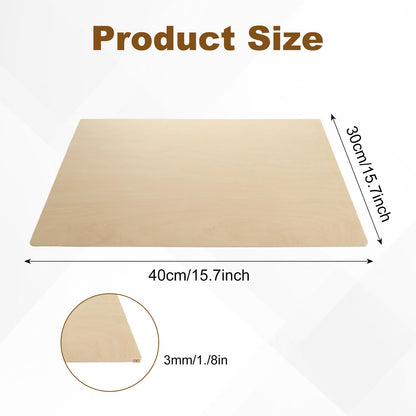 24Pcs 16 x 12 x 1/8 Inch Basswood Sheets, Unfinished Wood Boards, 3mm Basswood for Laser Cutting, Arts and Crafts, Painting, Wood Engraving, Architectural Models, Pyrography