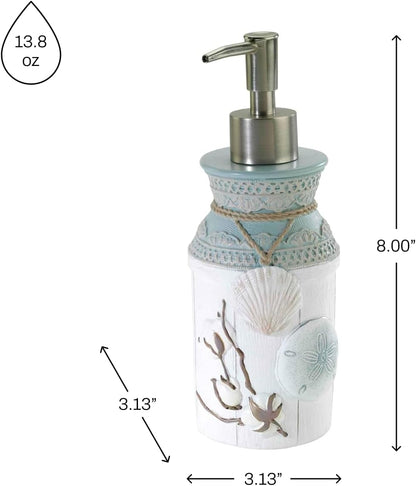 Avanti Linens Lotion Pump/Soap Dispenser - Farmhouse Chic Bathroom Decor Countertop Accessories (Farmhouse Shell