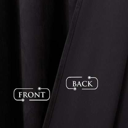 120 inches W62 L120, 1 StangH Soft Black Velvet Curtains Blackout backdrops for Theater, Long French Door Curtains
