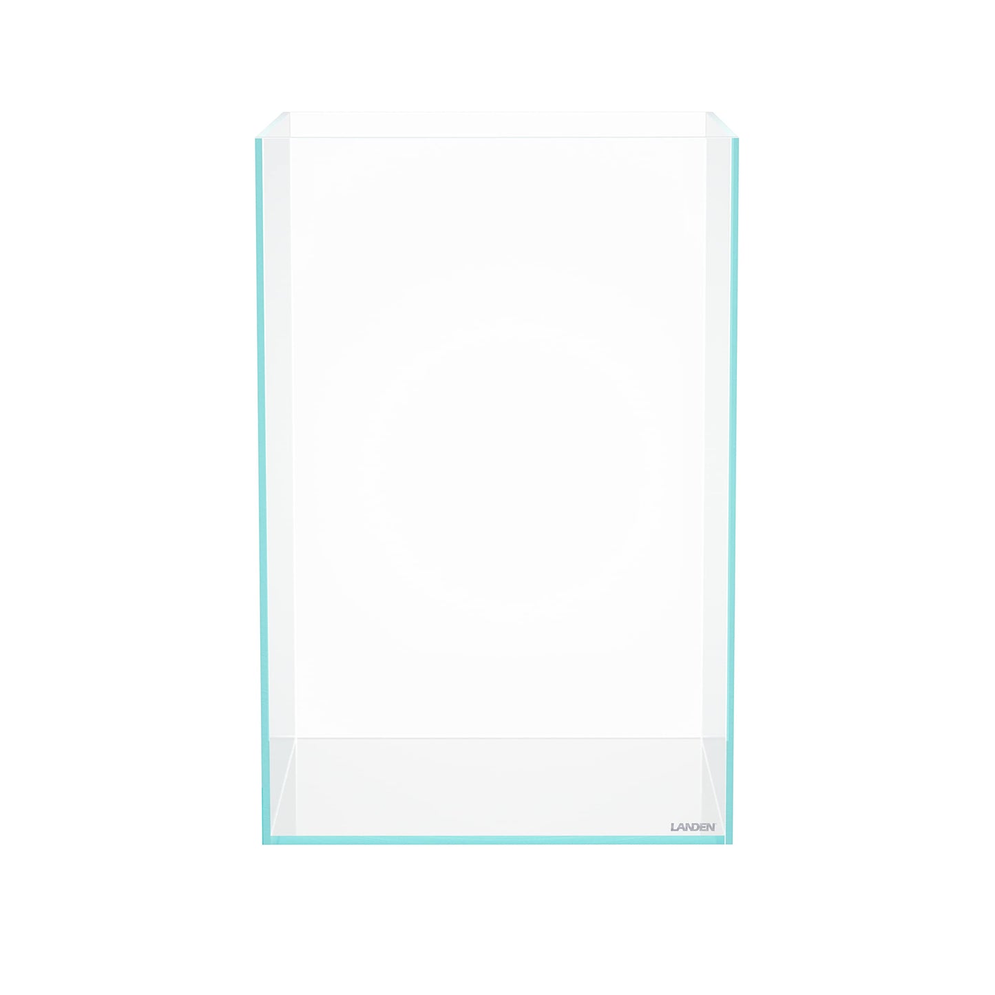 LANDEN Tall Tank, Rimless Low Iron Tank 10GAL 11.8" L × 11.8" W × 17.7" H (30X30X45) cm Small Aquascape Fish Tank, Vertical Aquascape Tank, Black Leveling Mat Included