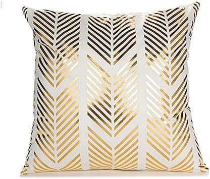 TAOSON Pack 4,Gold 18 18 Inch S01414 of Geometric Home Decorative Throw Pillow Covers Gold Foil Pillow Covers Square