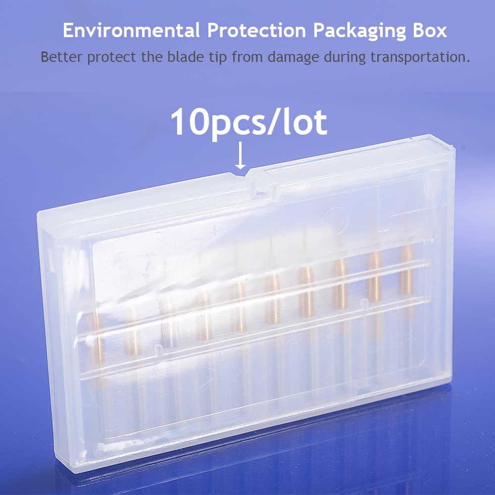 HOZLY 10Pcs 1/8'' Shank 1.0mm Titanium Coat Carbide End Mill Engraving Bits CNC Rotary Burrs Tool for PCB Mould Plastic Fiber Carbon Fiber Hardwood