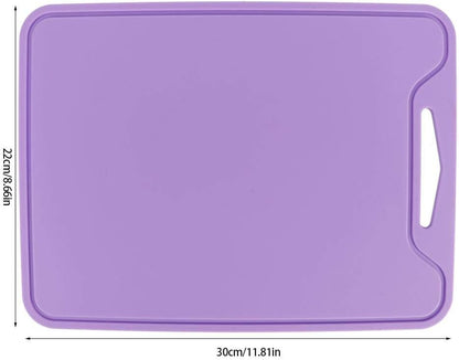 Food Grade Silicone Flexible Cutting Board, Purple Chopping Board for Home Kitchen Use