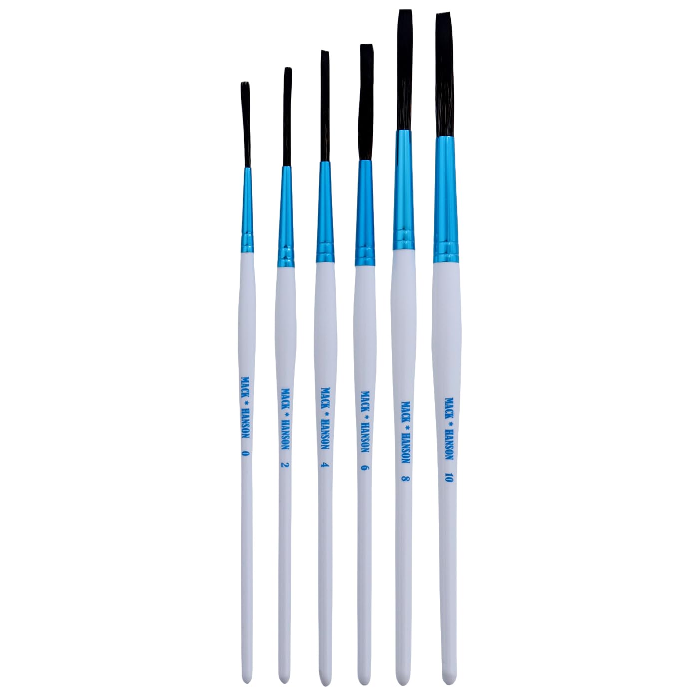 Andrew Mack Tilly Quill Series Synthetic Hair Pinstriping Paint Brushes Hanson Mack Set of 6 Sizes 0,2,4,6,8, and 10