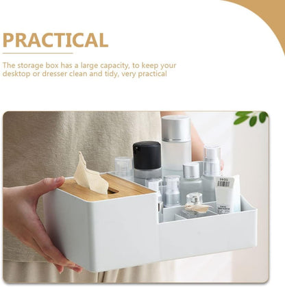 Cabilock Multifunction Hair Tool Organizer Box, Light Grey Desktop Storage for Home and Office Supplies