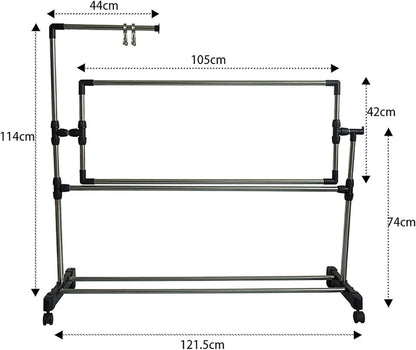 Embroidery Stand, Adjustable Cross Stitch Holder, Stainless Steel Floor Frame ,with Pulley ,for Cross Stitch, Craft, and Sewing Projects