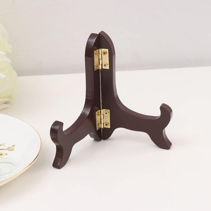 Small Easel Stand for Display, Wooden Plate Stands for Decorative Dish, Tabletop Bowl Display Stand