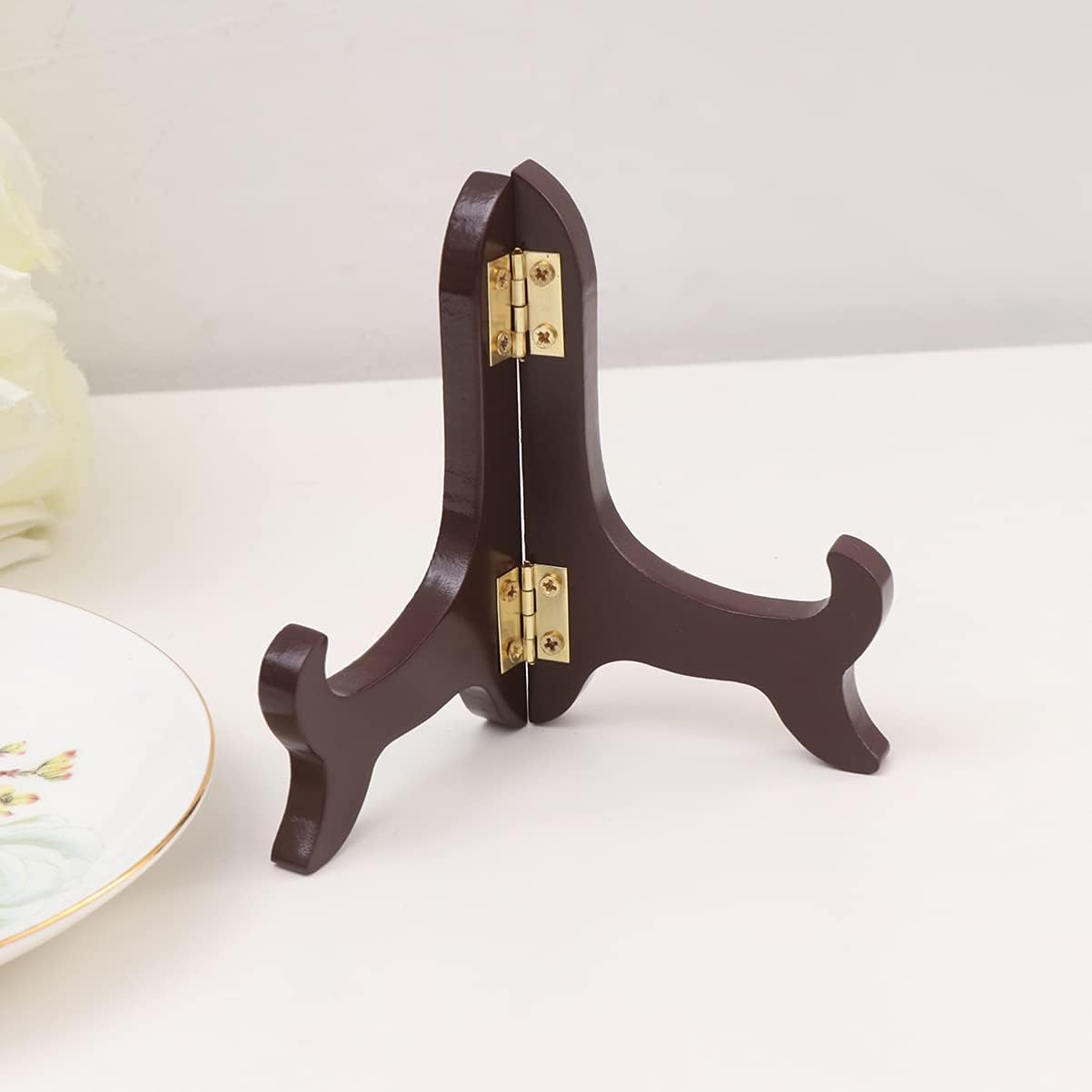 Gatuida Gold Decor Book Display Stand, Wooden Plate Easel Holder for Decorative Wood Library Decor