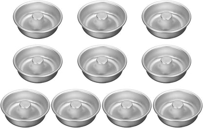 10PCS Non-Stick Individual Donut Pan for Baking, Sturdy Anodized Aluminum Alloy, DIY Doughnut Cake Mould Bakery Tools