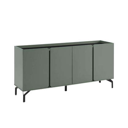 24/7 Shop at Home Elwin 60" Modern Sideboard Buffet, Storage Cabinet with Doors and Adjustable Shelves for Dining, Living Room, Kitchen, Entryway, Office, Sage Green & Black