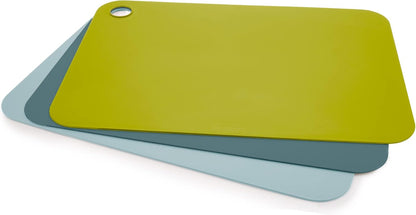 Joseph Joseph Duo Set of 3 Double-Sided Colour Coded Chopping Board Mat Set, Flexible, Easy to Store, Dishwasher-Safe -