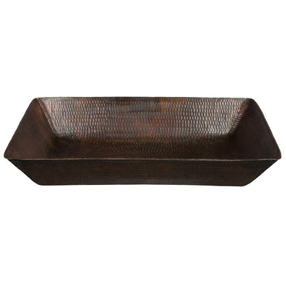 Premier Copper Products Rectangle 20 in. Hammered Copper Vessel Sink in Oil Rubbed Bronze VREC2014DB