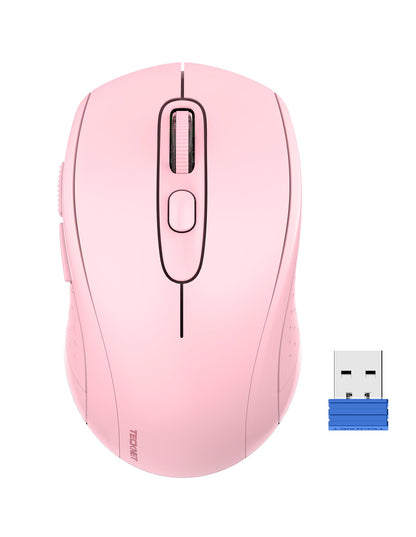 TECKNET Wireless Mouse for Laptop, Silent Bluetooth Mouse(BT5.0 & 2.4G) 4000DPI Adjustable, Computer Portable PC Quiet Mice with USB-A Receiver & 6 Buttons for Mac, 18 Months Battery