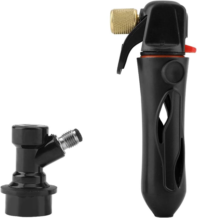 Portable Homebrew Keg Charger, Handheld CO2 Injector Draft Beer Dispenser for Homebrew Soda Valve (Black)