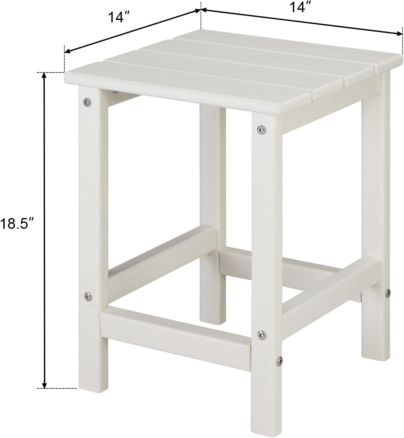 Kcelarec 1-White) Patio Side Table, Pool Composite Patio Table,HDPE End Tables for Backyard,Pool, Indoor Companion