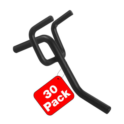 G.CORE Pegboard Hooks Accessories - 30pcs 2inch Metal Peg Board Tool Hangers, Fits 1/8 1/4 Pegs Slots, Pegboard Wall Organizer Shelving Racks, Hanging Display Storage Holders for Garage Craft (Black)