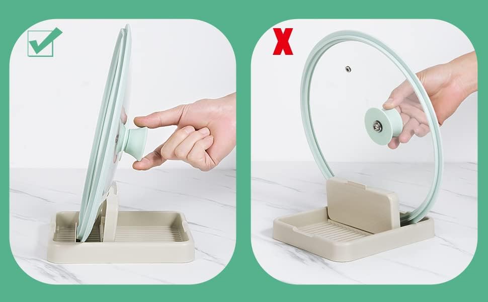 Spoon Rest with Pot Lid Holder for Stove Top, Kitchen Counter Spoon Holder, Neat & Drip-Free for Cooking or Eating