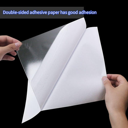 ISUSSER 60 Sheets A4 Size 8.3x11.5 Inch Clear Double Sided Adhesive Tape Sheets, Super Strong Sticky Tape, DIY Art, Craft, Home Decorative Tape with White Liner