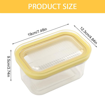 Airtight Butter Slicer Cutter and Keeper, Large Capacity 950ml Butter Keeper with Cutter Slicer For Easy Cutting & Storage, Butte-r Storage Container Dish(COLOR:Yellow)