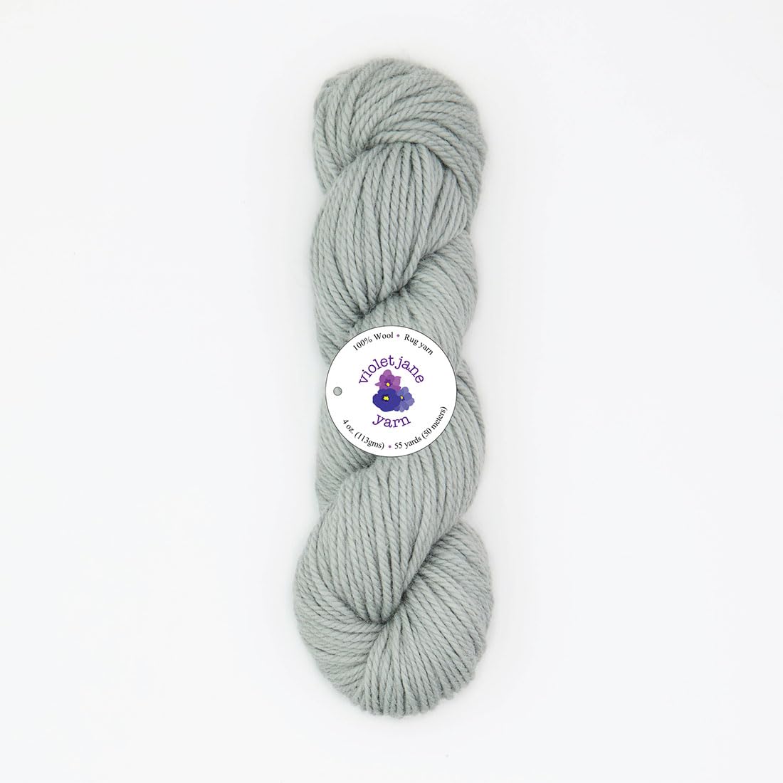 The Oxford Company Violet Jane 100% Wool, 3-Ply Solid Fine Yarn | 4-Ounce Skein (Silver Fox)