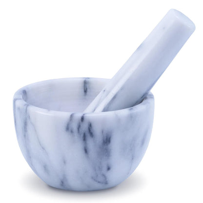 LIUHER Set, 150ml, (6"*H3-1/2) Marble Mortar and Pestle Spice Grinder, Herb Ginder, Unpolished Marble Spice Crusher