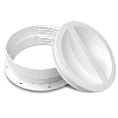 CCTP 1 Set Dual Size Wall Mount Connector for Portable Ac Vent Ac Exhaust Hose,Fit 6 and 6.5 Inches Hose,with Cover Plug(White)