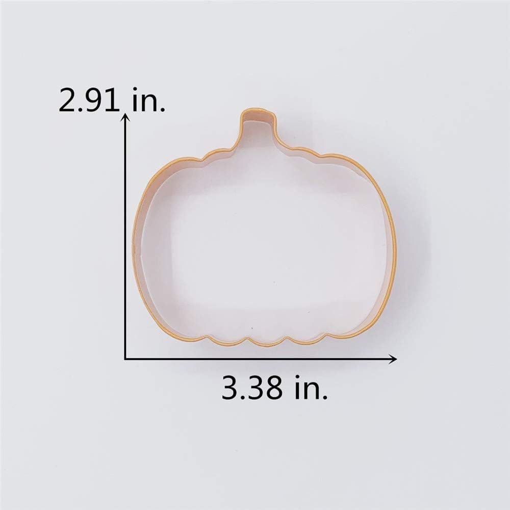 LILIAO 3.4" Pumpkin Cookie Cutter, Thanksgiving Orange Color Coated Stainless Steel