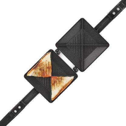 DBY Nonstick Quadra Sandwich Maker Toaster, 4 Cut Panini Maker with Hot Sandwich Non-Stick Coated Plates
