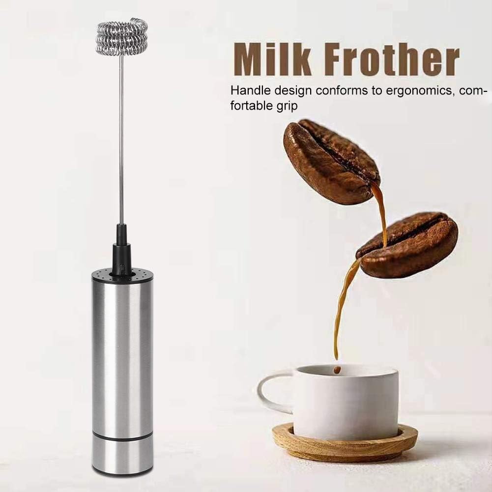 Electric Stirrer, Frother, Stainless Steel Coffee Mixer Blender, Handheld Milk Frother for Coffee