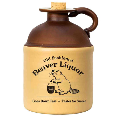 XXX Glass Moonshine Jug (750ml) - Traditional Old Style, Engraved Glass Liquor Whiskey Decanter Bottle w/Natural Cork Stopper and Finger Ring - Moonshine Gifts for Men (B271)