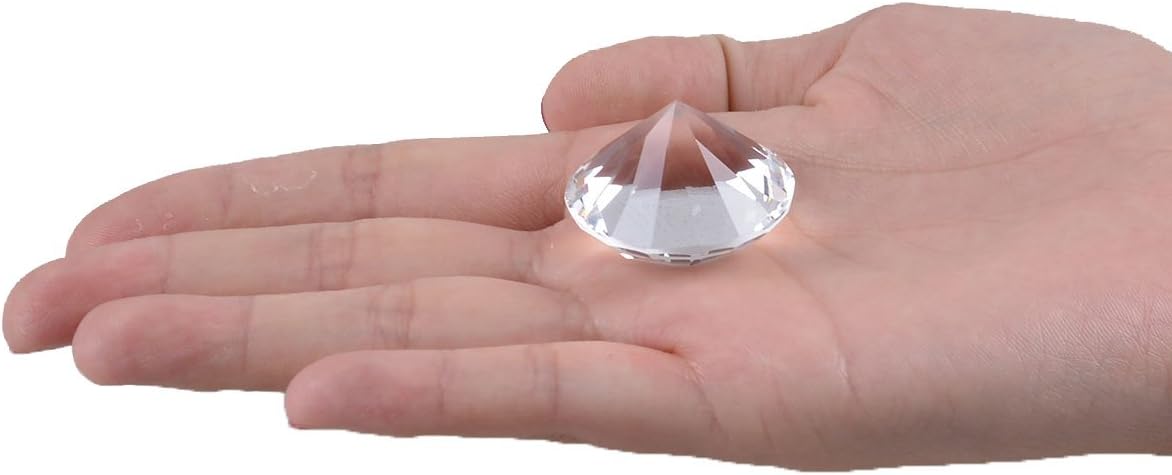 LONGWIN 30mm Crystal Diamond Themed Dinner Party Table Decoration, Pack of 8, Clear
