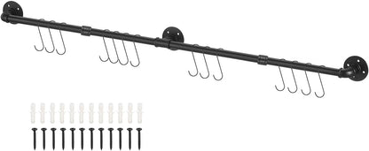 uxcell Wall Mounted Towel Rack, Industrial Pipe Towel Bar, Rustic Iron Bathroom Hardware, 63 Inch