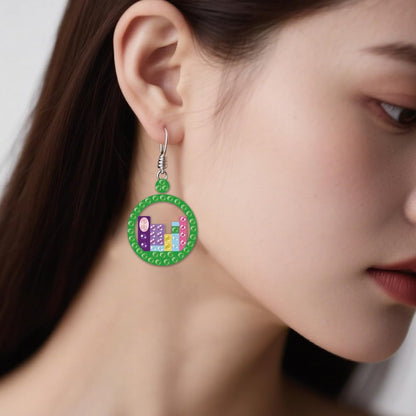 beinkmake 12Pairs Diamond Painted Earrings Making Kit Book Pattern Diamond Art Earring Set Reading 5D DIY Acrylic Diamond Earrings Gifts for Book Lovers Adults Craft Party Festival
