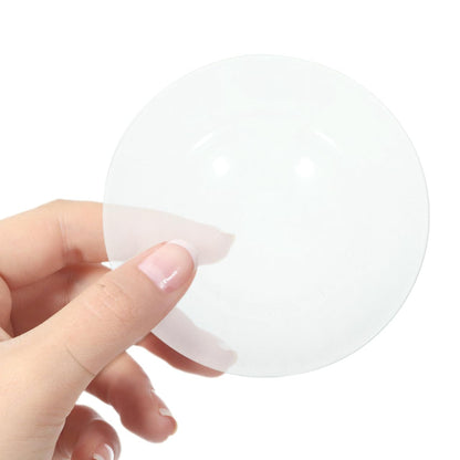 HOMSFOU 2pcs Replacement Round Clear Glass Dish, Wax Melt Candle Plate Tray Lid for Aroma Lamp, Electric Oil Tart Warmer