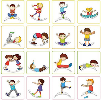 WOOD CITY Wobble Board, Wooden Balance Board Kids for Toddlers & Adults, Curvy Rocker Board for Yoga and Exercise Indoor & Outdoor, Open Ended Learning Toy Gift