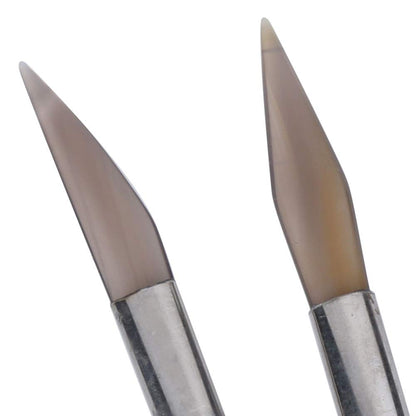 6pcs Agate Burnisher Knife Edged Agate Burnishing Tool Set Craft Polishing Tools Carving Precious Metal with Bamboo Iron Handle for Gold Platinum Jewelry Sterling Silver